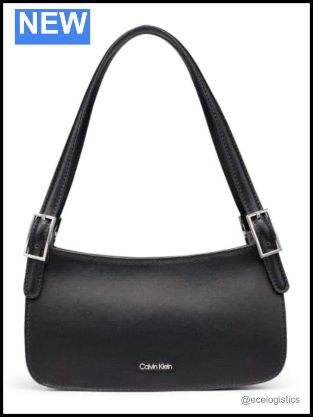 Vegan Leather East/West Top Zip Demi Shoulder Bag with Pockets